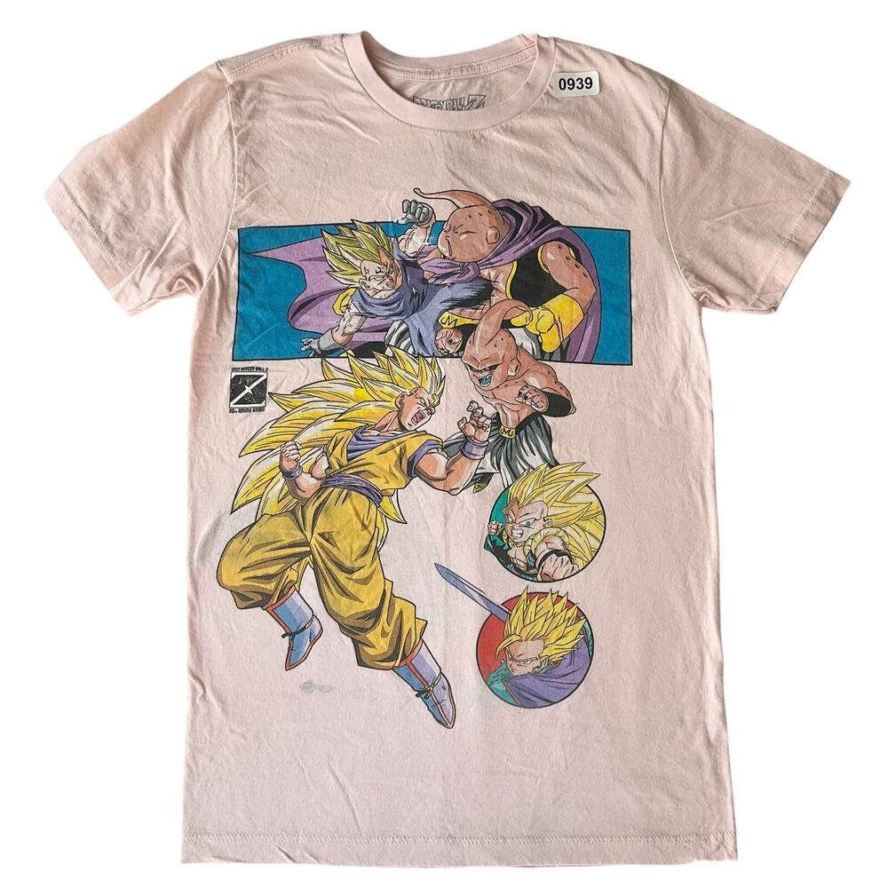 DragonBallZ Women’s Short Sleeve T-shirt Size XS, Light Pink, Songoku